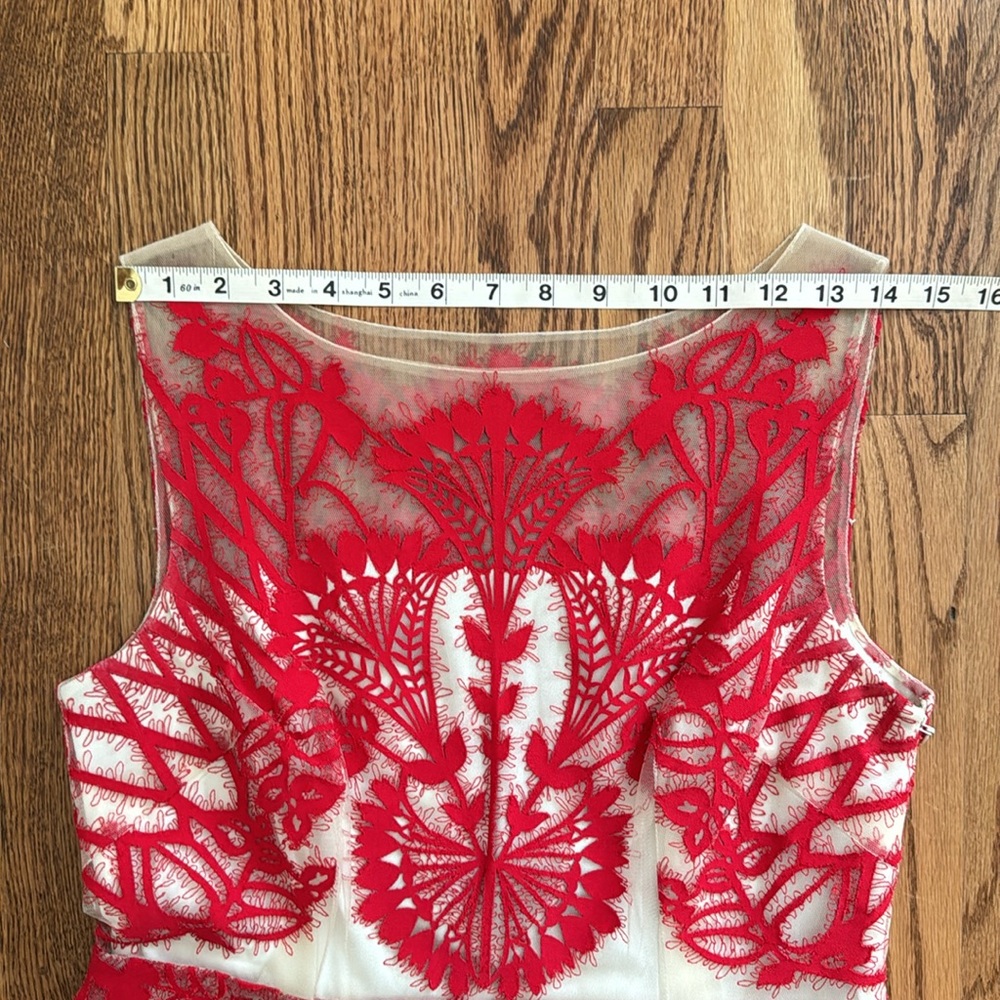 Anthropologie | Geisha Designs | Sugared Ruby Red Lace Dress | Size 6 - Picture 7 of 17